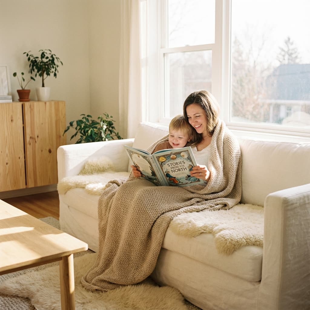 Mother reading to child